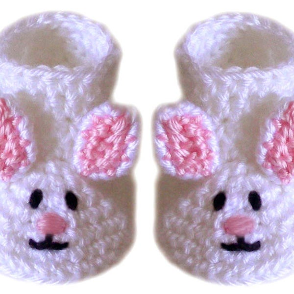 Baby Bunny Booties - 3 Sizes - PDF Crochet Pattern - Instant Download