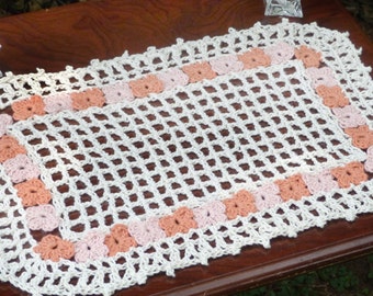 Rectangle Flower Garden Doily - PDF Crochet Pattern - Instant Download