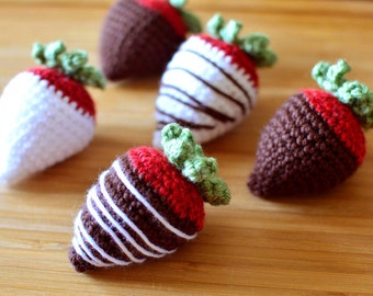 Chocolate Covered Strawberries - PDF Crochet Pattern - Instant Download