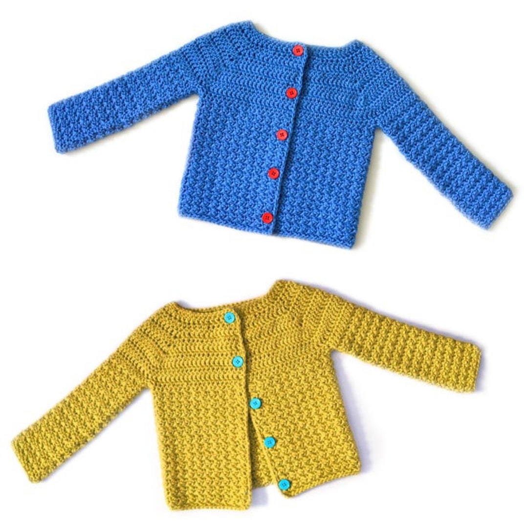 Cozy Children Cardigan Sweater 8 Sizes PDF Crochet Pattern Etsy