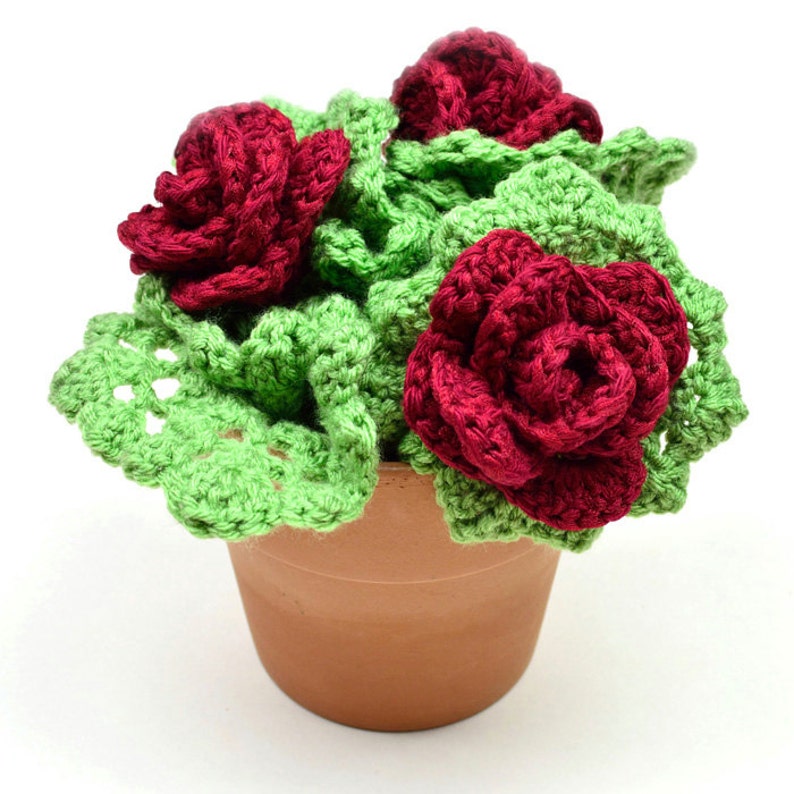 Rose Bush Scrubbie Set PDF Crochet Pattern Instant Download image 1