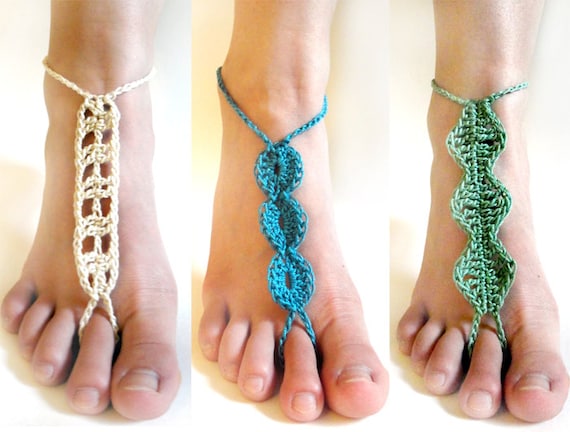 Free Crochet Pattern: Beaded Butterfly Barefoot Sandals – Sylver Santika