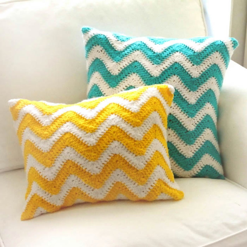 Chevron Pillow Covers PDF Crochet Pattern Instant Download image 1