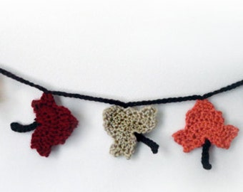 Fall Leaf Garland - PDF Crochet Pattern - Instant Download