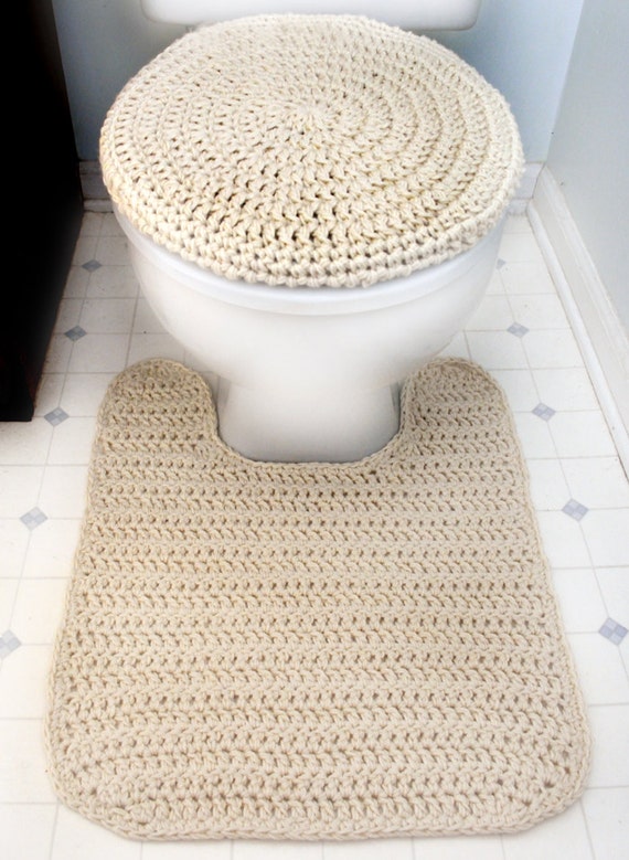 Toilet Seat Cover and Contour Rug PDF Crochet Pattern Instant Download 