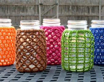 Mason Jar Cozies - PDF Crochet Pattern - Instant Download