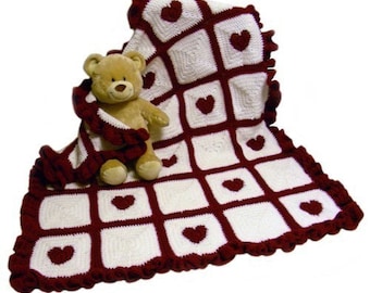 Lovable Heart Blanket - PDF Crochet Pattern - Instant Download