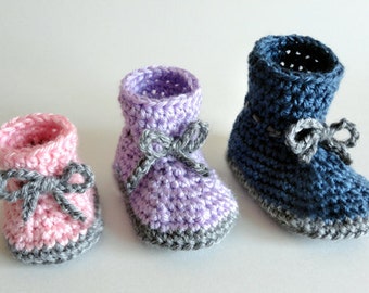 Classic Baby Booties (3 Sizes) - PDF Crochet Pattern - Instant Download