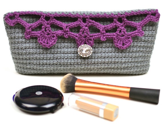 crochet cosmetic bag