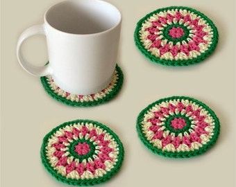 Kaleido Coasters - PDF Crochet pattern - Instant Download