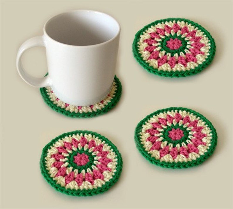 Kaleido Coasters PDF Crochet pattern Instant Download image 1
