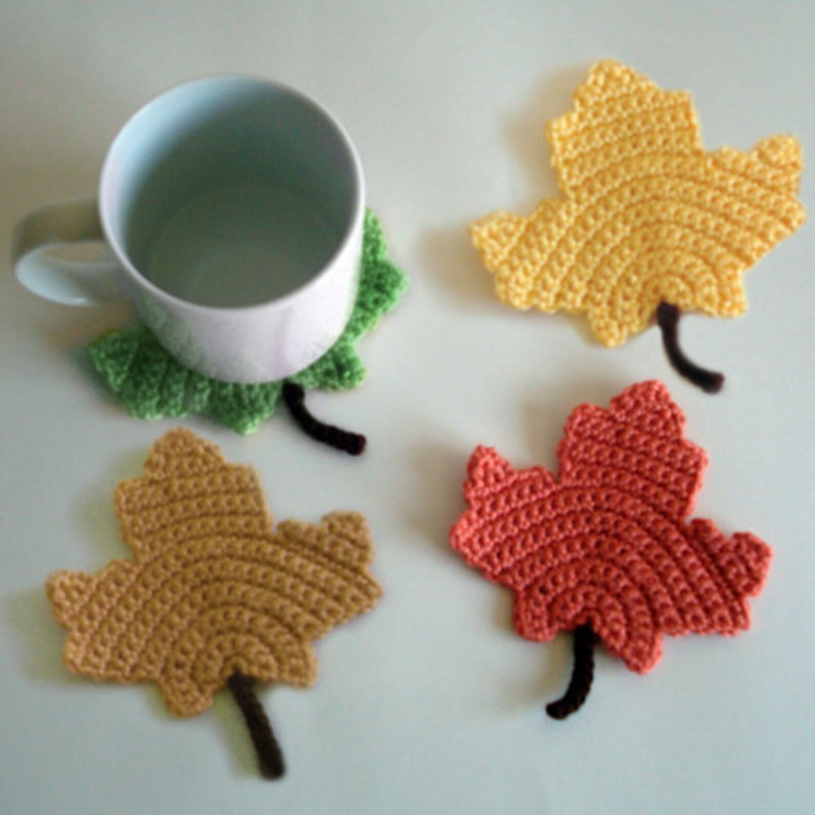 Maple Leaf Coasters - PDF Crochet Pattern - Instant Download - Etsy