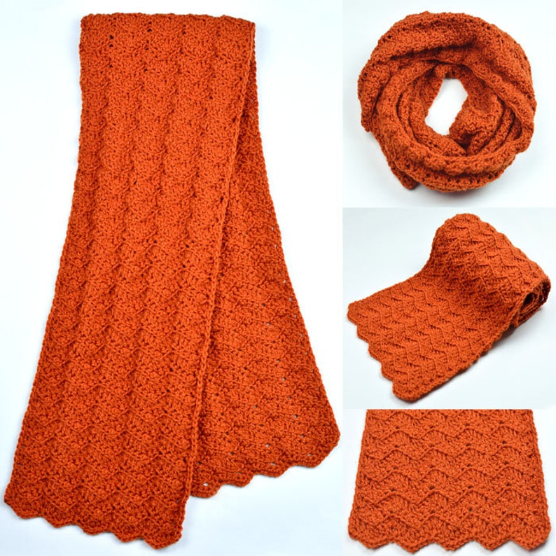 Solid Chevron Scarf PDF Crochet Pattern Instant Download image 1
