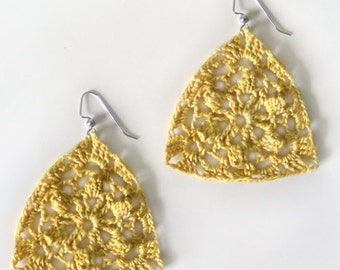 Floral Triangle Earrings - PDF Crochet Pattern - Instant Download