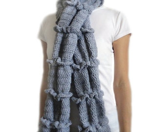 Ruched Ruffle Scarf - PDF Crochet Pattern - Instant Download