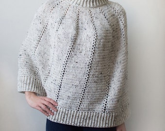 Vertical Eyelet Poncho - 9 Sizes - PDF Crochet Pattern - Instant Download