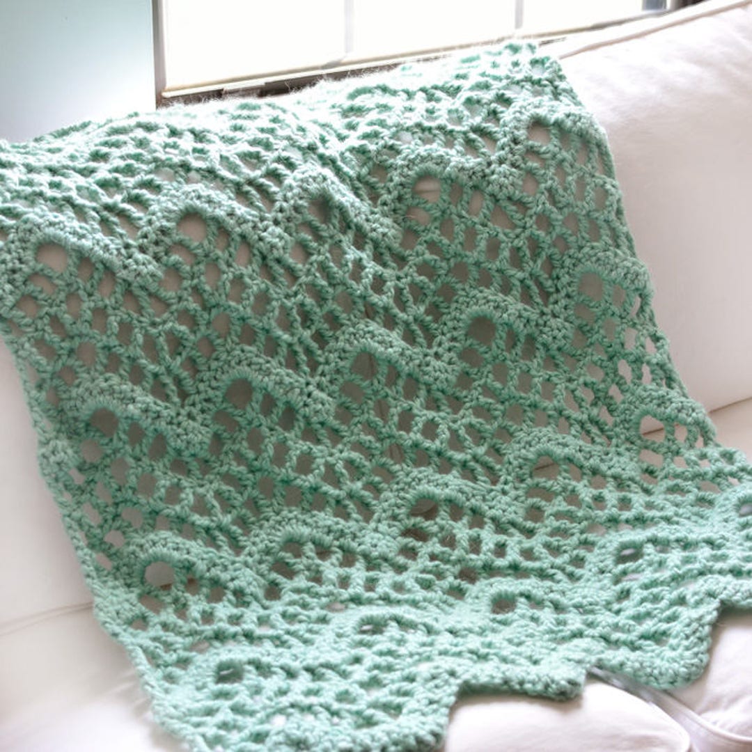 Chunky Lacy Chevron Afghan PDF Crochet Pattern Instant Download Etsy
