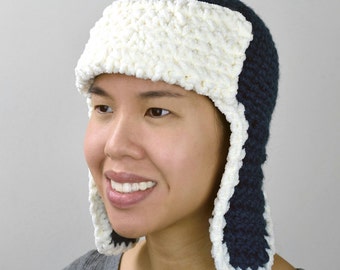 Aviator Trapper Hat - 5 Sizes - PDF Crochet Pattern - Instant Download