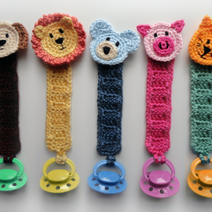 Pacifier Holder with Animals - PDF Crochet Pattern - Instant Download