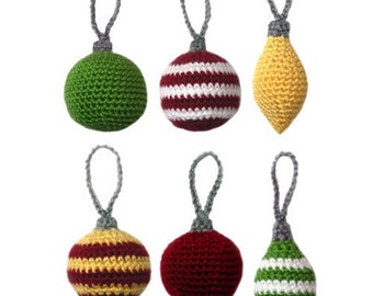 Classic Christmas Ornament Set - PDF Crochet Pattern - Instant Download