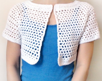 Mesh Bolero - 9 Sizes - PDF Crochet Pattern - Instant Download