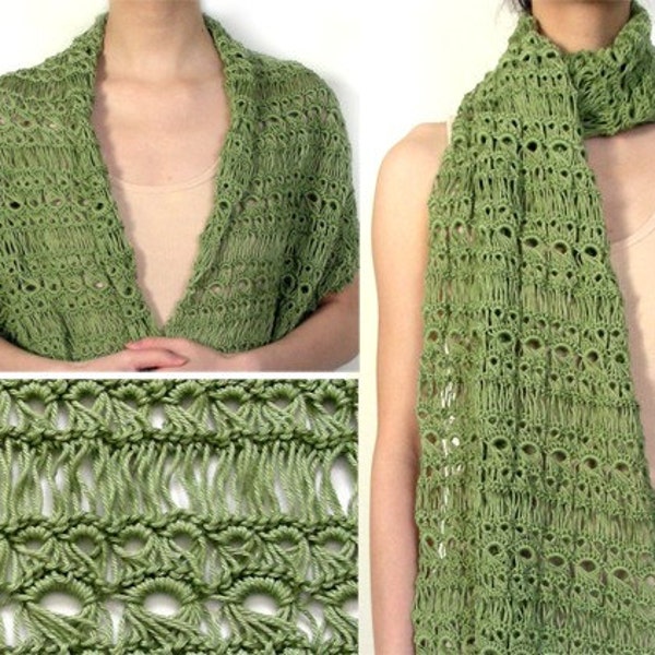 Broomstick Lace Wrap - PDF Crochet Pattern - Instant Download
