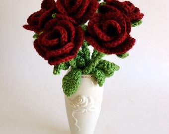 Bouquet of Roses - PDF Crochet Pattern - Instant Download