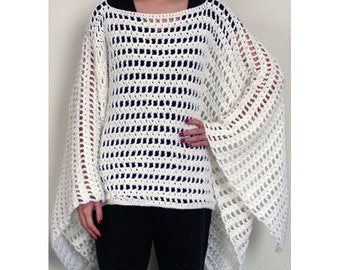 Striped Poncho - PDF Crochet Pattern - Instant Download