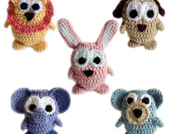 5 Animal Drawstring Bags - PDF Crochet Pattern - Instant Download