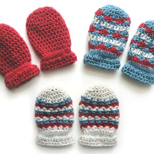 3 Light Weight Baby Mittens - PDF Crochet Pattern - Instant Download