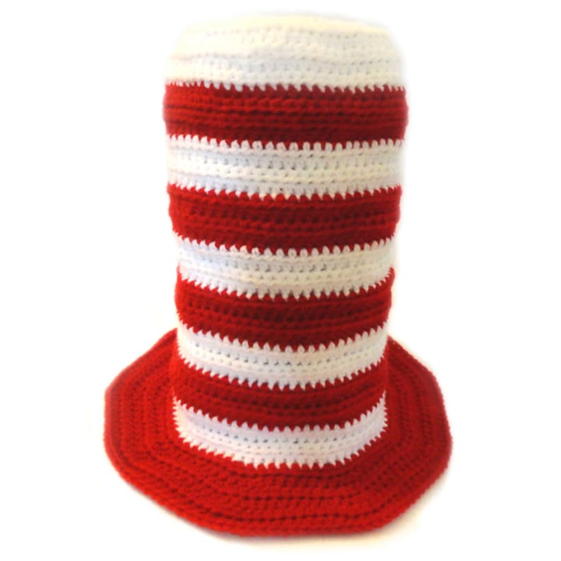 Striped Top Hat 5 Sizes PDF Crochet Pattern Instant Download 画像 1