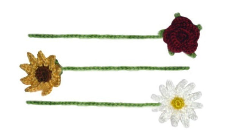 Flower Bookmarks PDF Crochet Pattern Instant Download image 1