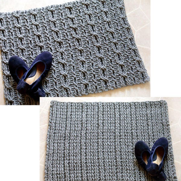 Reversible Cable Rug - PDF Crochet Pattern - Instant Download