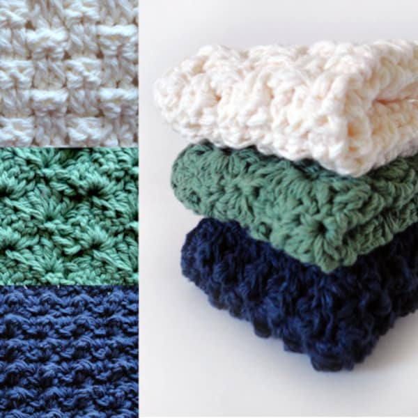 Sampler Washcloth Set - PDF Crochet Pattern - Instant Download