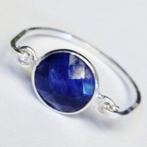 Sapphire Ring, Blue Sapphire Ring, Sterling Silver Ring, Blue Sapphire Gemstone Ring, Sapphire Jewelry, September Birthstone image 3