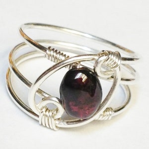 Garnet Ring, Garnet Jewelry, January Birthstone, Sterling Rings for Women, Silver Ring, Sterling Silver Ring, Valentines Gift image 3