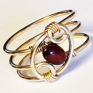 Garnet Ring, Garnet Jewelry, January Birthstone, 14K Gold Filled Garnet Ring, Garnet Gold Ring, Garnet Gemstone