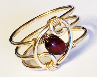 Garnet Ring, Garnet Jewelry, January Birthstone, 14K Gold Filled Garnet Ring, Garnet Gold Ring, Garnet Gemstone