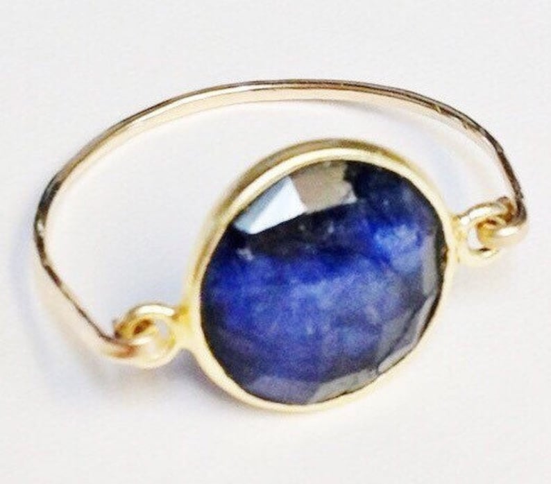 Sapphire Ring, Blue Sapphire Ring, 14K Gold Filled Ring, Sapphire Jewelry, September Birthstone, Dark Blue Sapphire, Birthstone Ring 