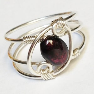 Garnet Ring, Garnet Jewelry, January Birthstone, Sterling Rings for Women, Silver Ring, Sterling Silver Ring, Valentine’s Gift