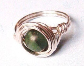 Jade Ring, Green Jade Ring, Green Jade Jewelry, Sterling Silver Ring, Etsy Jewelry