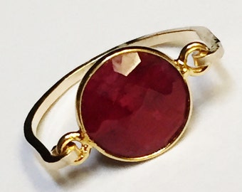 Anillo de rubí, anillo de piedra preciosa de rubí, piedra de nacimiento de julio, joyería de rubí, anillo relleno de oro de 14K, joyería de oro, anillo de plata de rubí, anillo de plata, anillo rojo