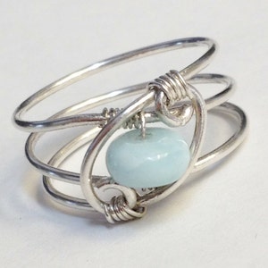 Larimar Ring Larimar Bijoux Bagues Sterling pour femmes Bagues d’argent Sterling Argent