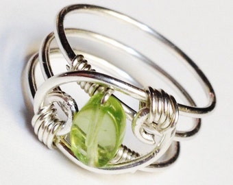 Peridot Gemstone Ring, Sterling Silver Ring, August Birthstone Jewelry, Birthday Gift, Handmade Rings for Women, Gift for Friend