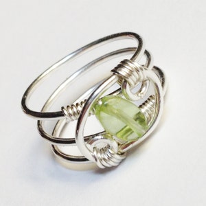 Peridot Gemstone Ring, Sterling Silver Ring, August Birthstone Jewelry, Birthday Gift, Handmade Rings for Women, Gift for Friend image 3