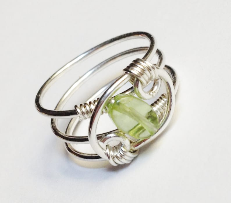 Peridot Gemstone Ring, Sterling Silver Ring, August Birthstone Jewelry, Birthday Gift, Handmade Rings for Women, Gift for Friend image 3