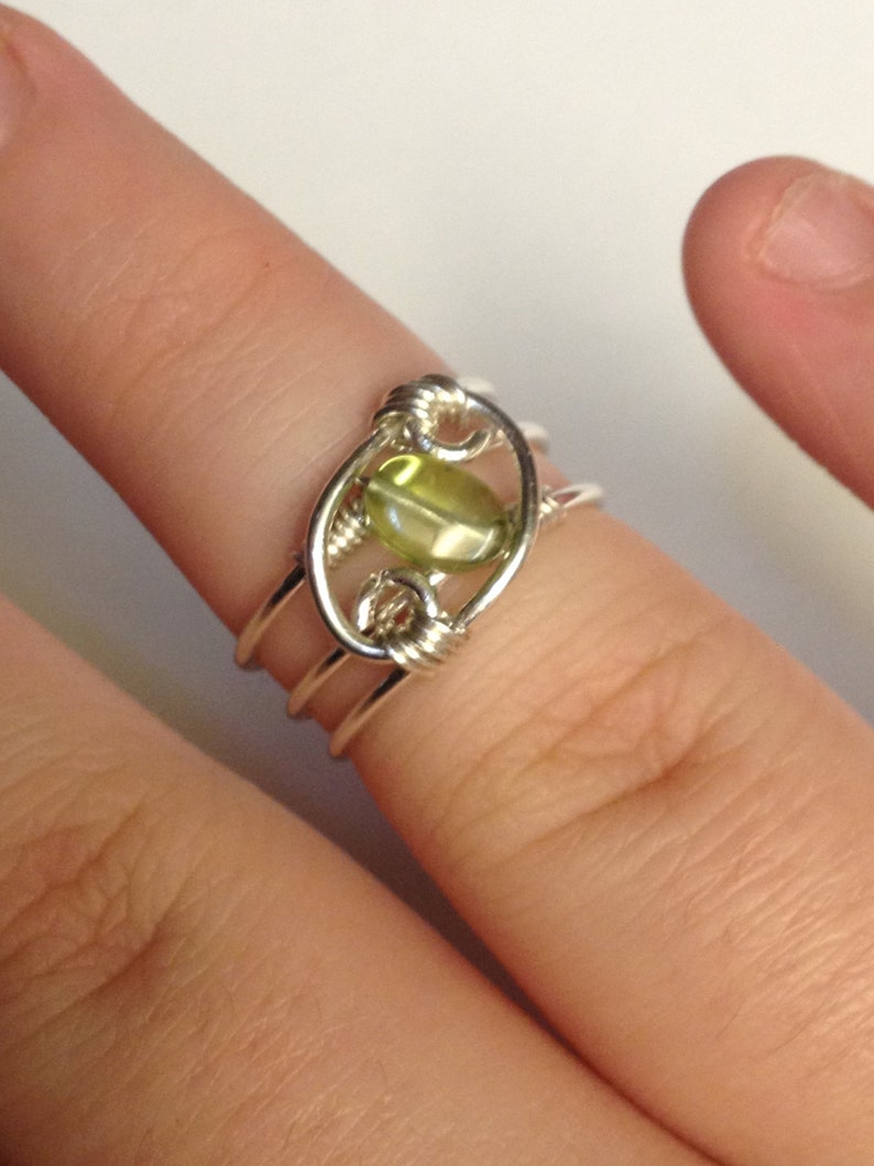 Peridot Gemstone Ring, Sterling Silver Ring, August Birthstone Jewelry, Birthday Gift, Handmade Rings for Women, Gift for Friend image 6