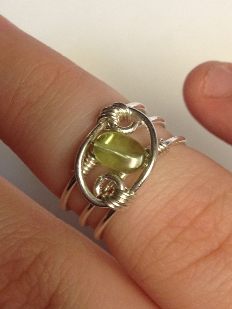 Peridot Gemstone Ring, Sterling Silver Ring, August Birthstone Jewelry, Birthday Gift, Handmade Rings for Women, Gift for Friend image 5