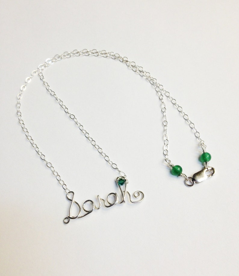 Wire Name Necklace Wire Word Necklace Personalized Wire Name Etsy