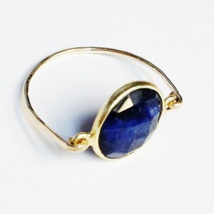 Sapphire Ring, Blue Sapphire Ring, 14K Gold Filled Ring, Sapphire Jewelry, September Birthstone, Dark Blue Sapphire, Birthstone Ring image 4